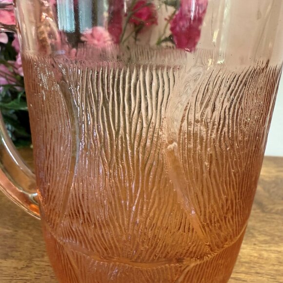 Vintage Arcoroc Luminarc Pink Textured Glass Pitcher French Retro 1970s Blendo - Picture 3 of 5